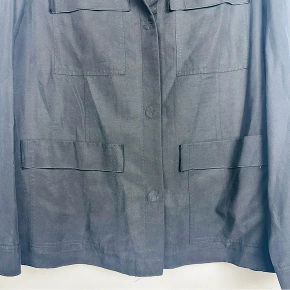 Kobi Halperin Black Starr Snap-Front Military Utility Shirt Jacket Size Large - Picture 5 of 11